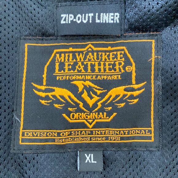 Men’s XL Leather Biker Jacket Milwaukee Leather Classic Brando Premium Black - Picture 12 of 16